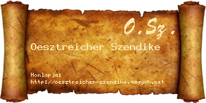 Oesztreicher Szendike névjegykártya